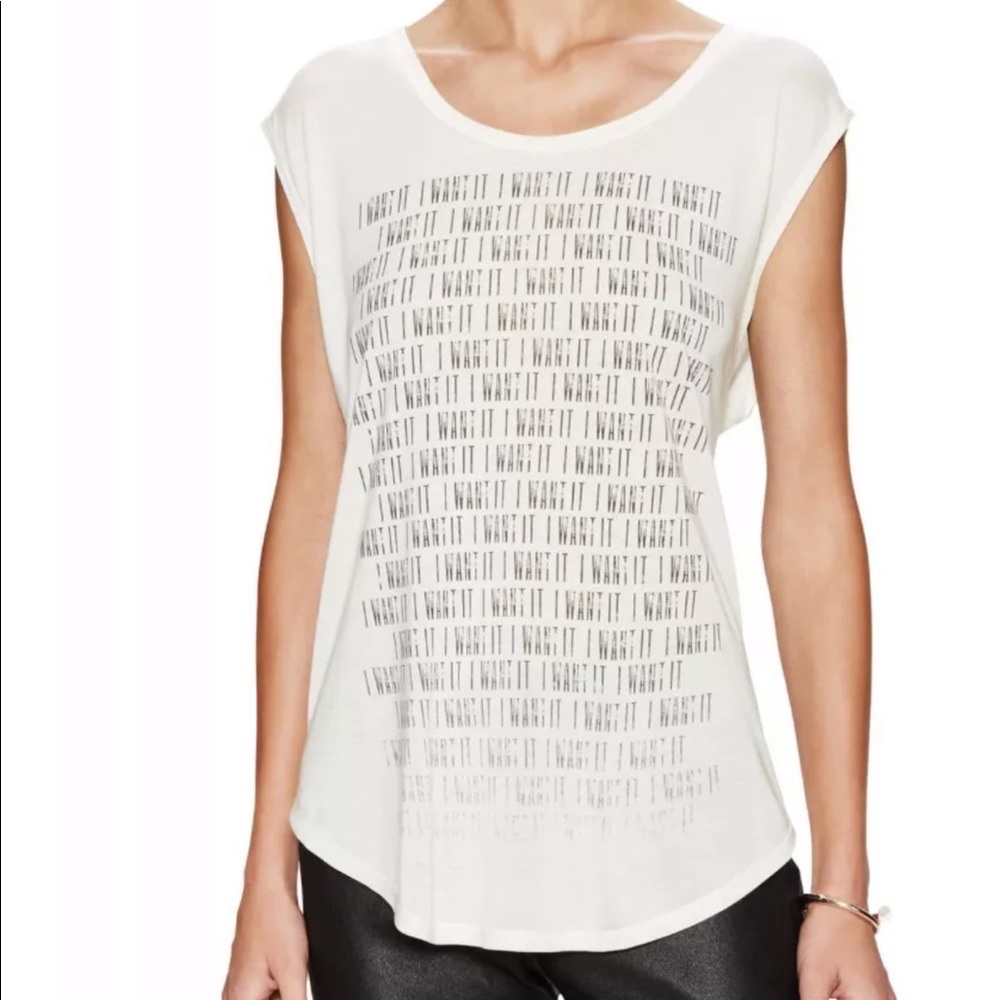 HAUTE HIPPIE “ I Want It” Graphic Tee Top